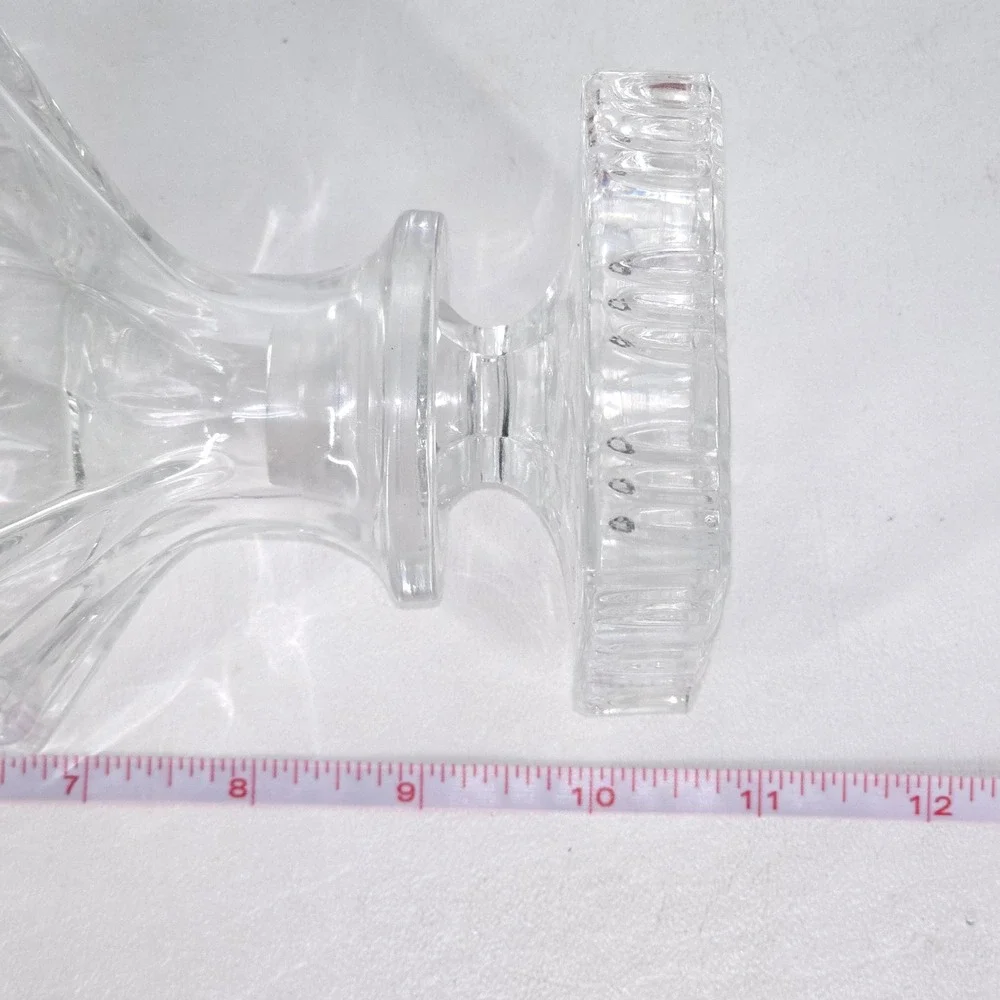 Cut Crystal Glass Whiskey Decanter‎ Square Stopper 9.5
